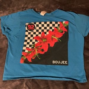 🐥3/$15 Women’s Boujee Teal Graphic Crop Top!